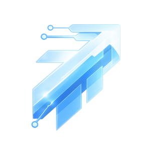 translucent tech arrow with circuit lines v2